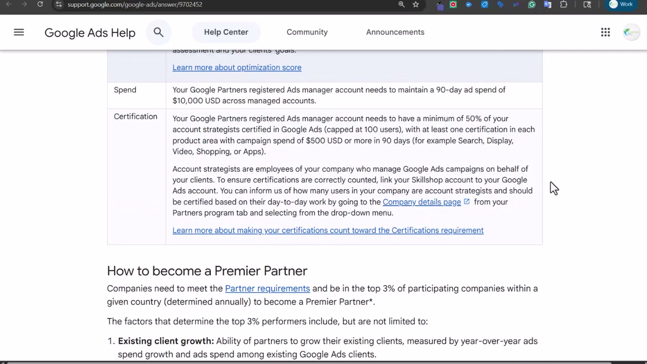 Premier Partner status puts you in the top 3% of Google Partners in your country — determined annually by client growth, new client acquisition, and product diversification.