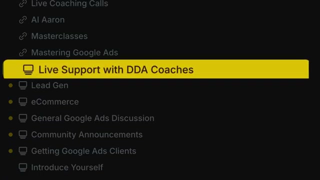 Inside the DDA coaching community: dedicated channels for eCommerce and live Google Ads support where Shopping vs. PMax questions get answered in real time.