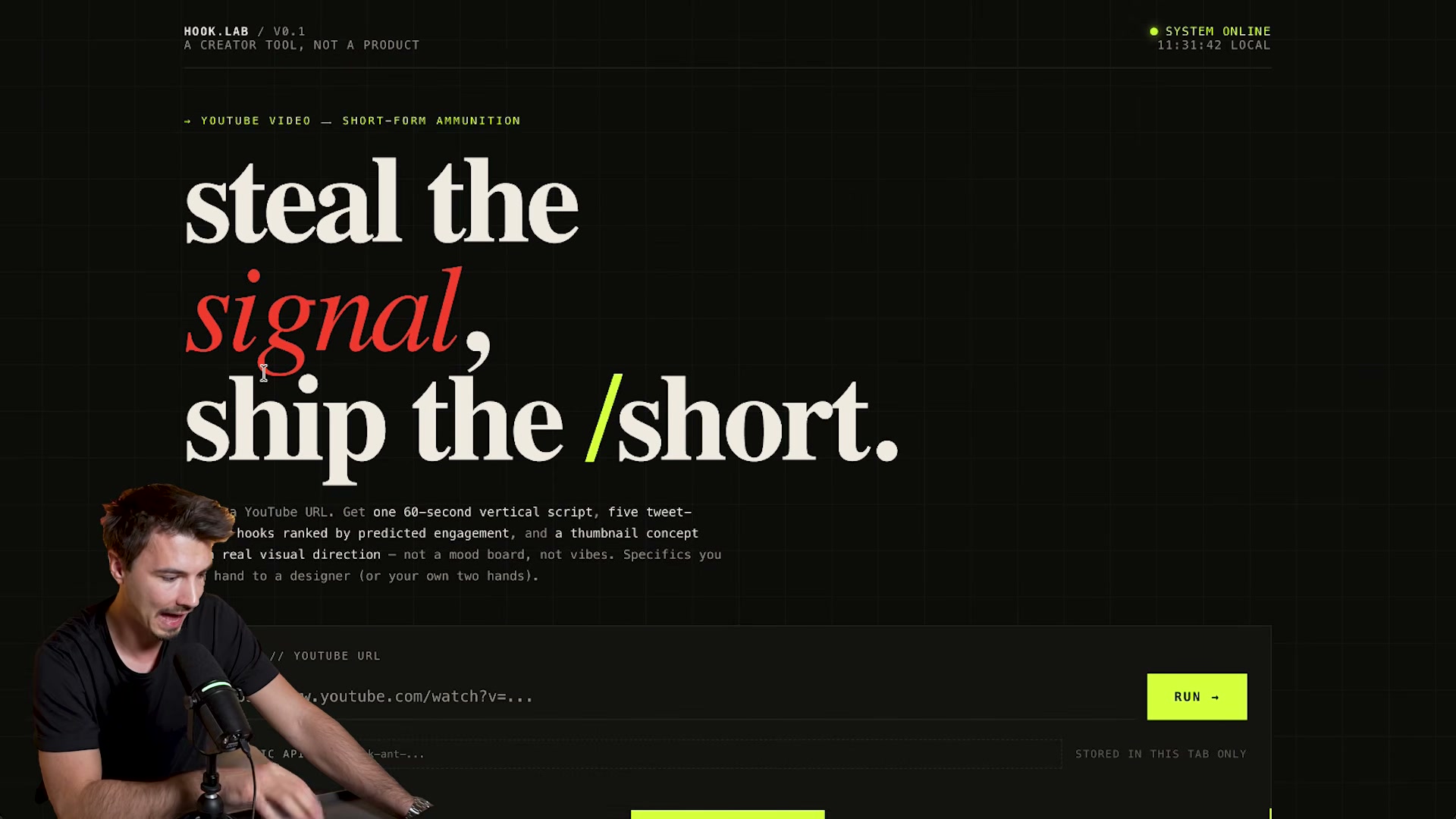 HOOK.LAB: the one-shot web app Claude Opus 4.7 built from a single prompt — live in the browser