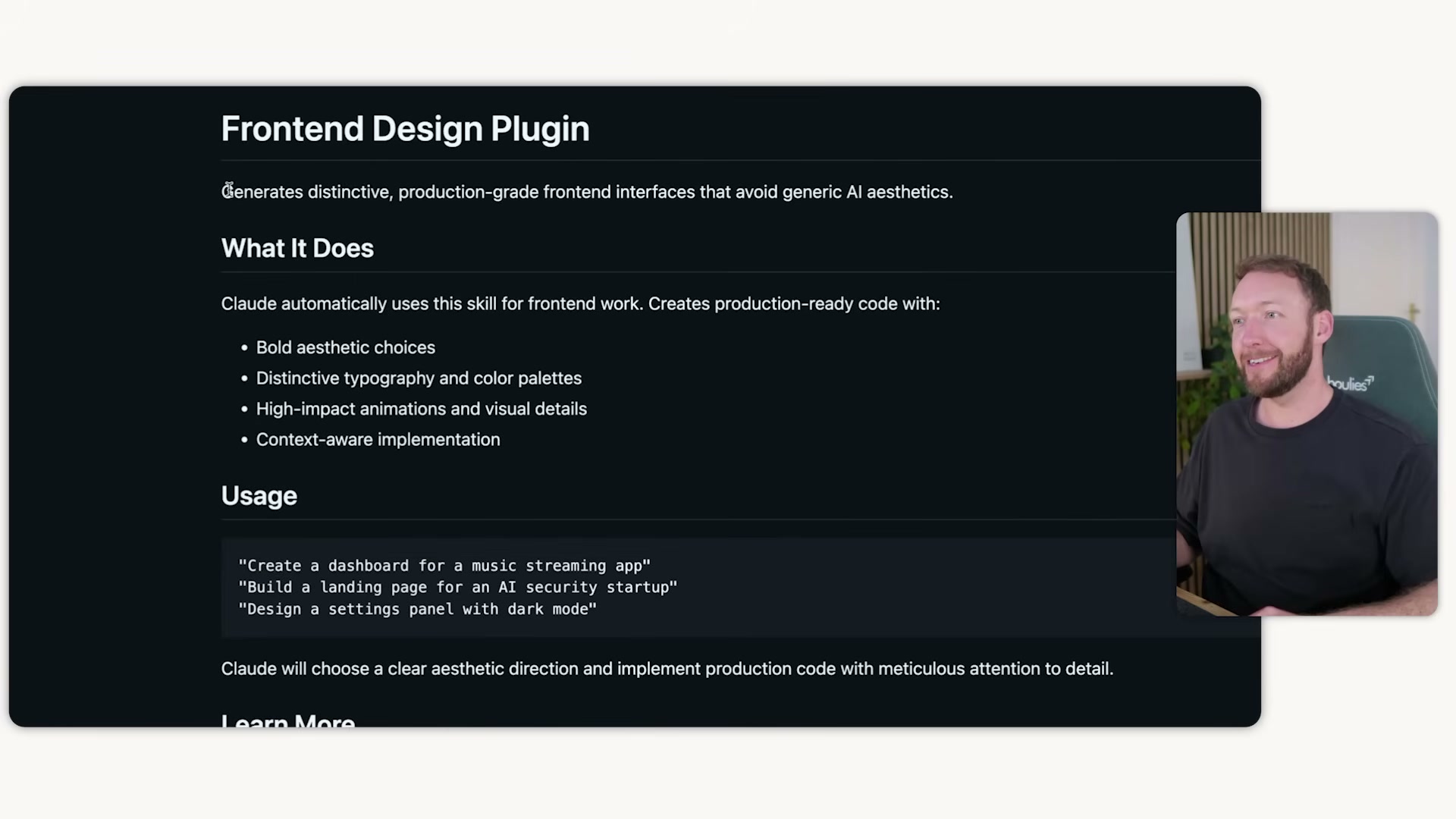 Claude's built-in Frontend Design Plugin: what it does, what it produces, and the exact prompt patterns that trigger production-ready code over generic AI output.