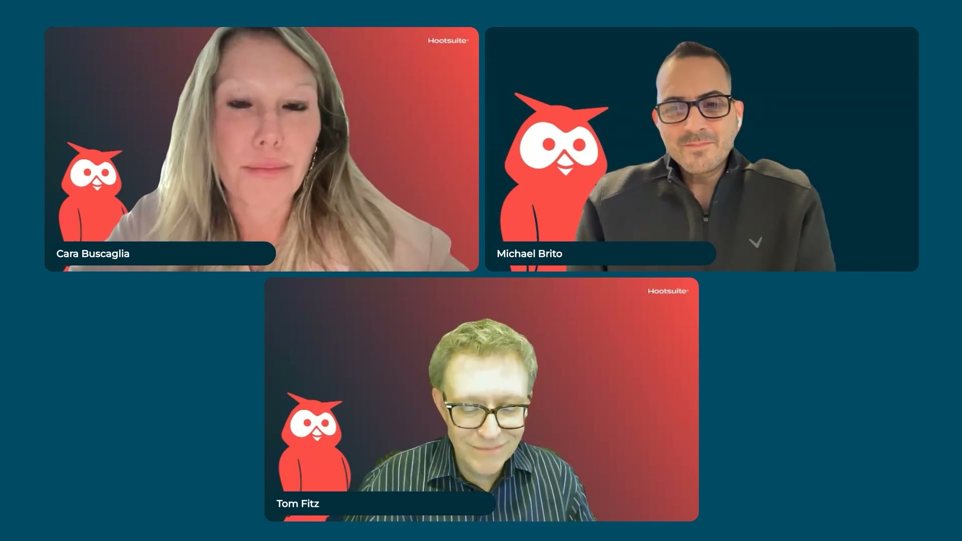The full Hootsuite panel mid-discussion: agentic AI's role in transforming how marketing teams access and act on data.
