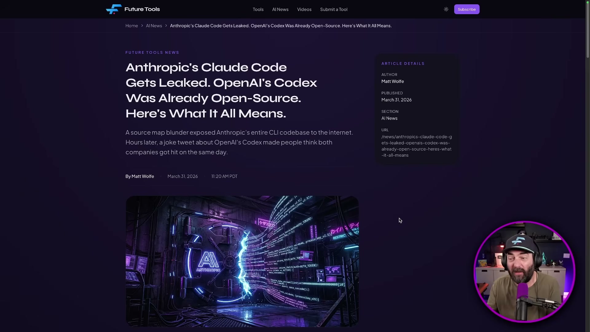FutureTools editorial recap: how the Claude Code leak and the OpenAI Codex open-source moment landed on the same day