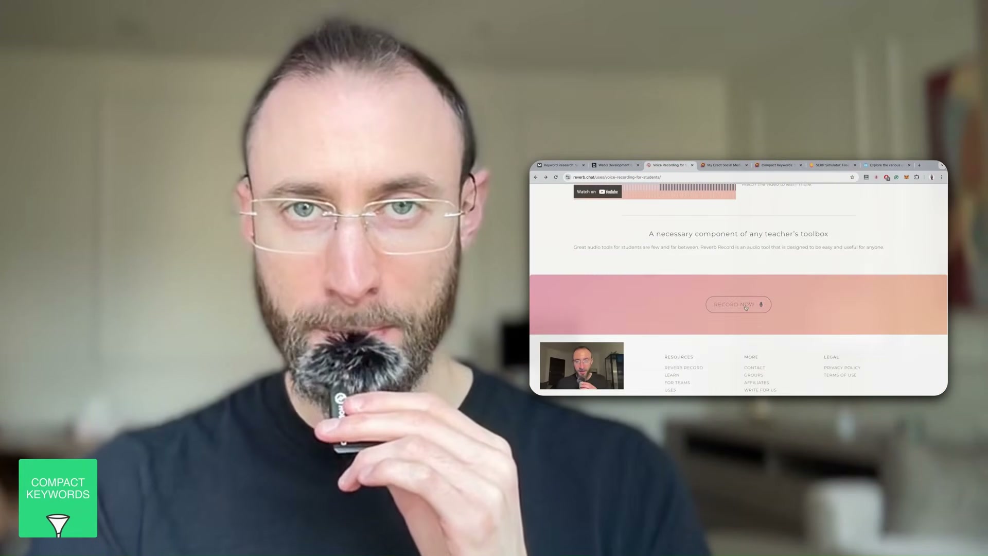 Host demonstrates evaluating a target site in browser before pursuing a link placement.