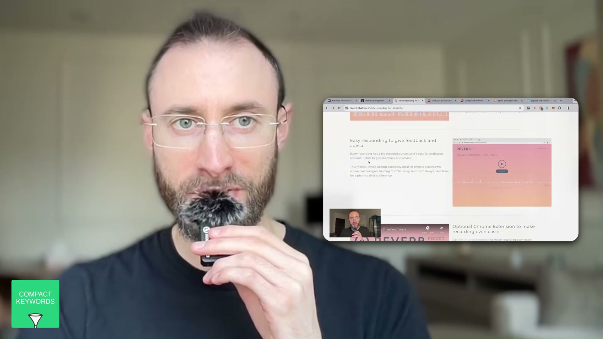 Demonstrating a web-based recording tool referenced during the link-building tactics segment.