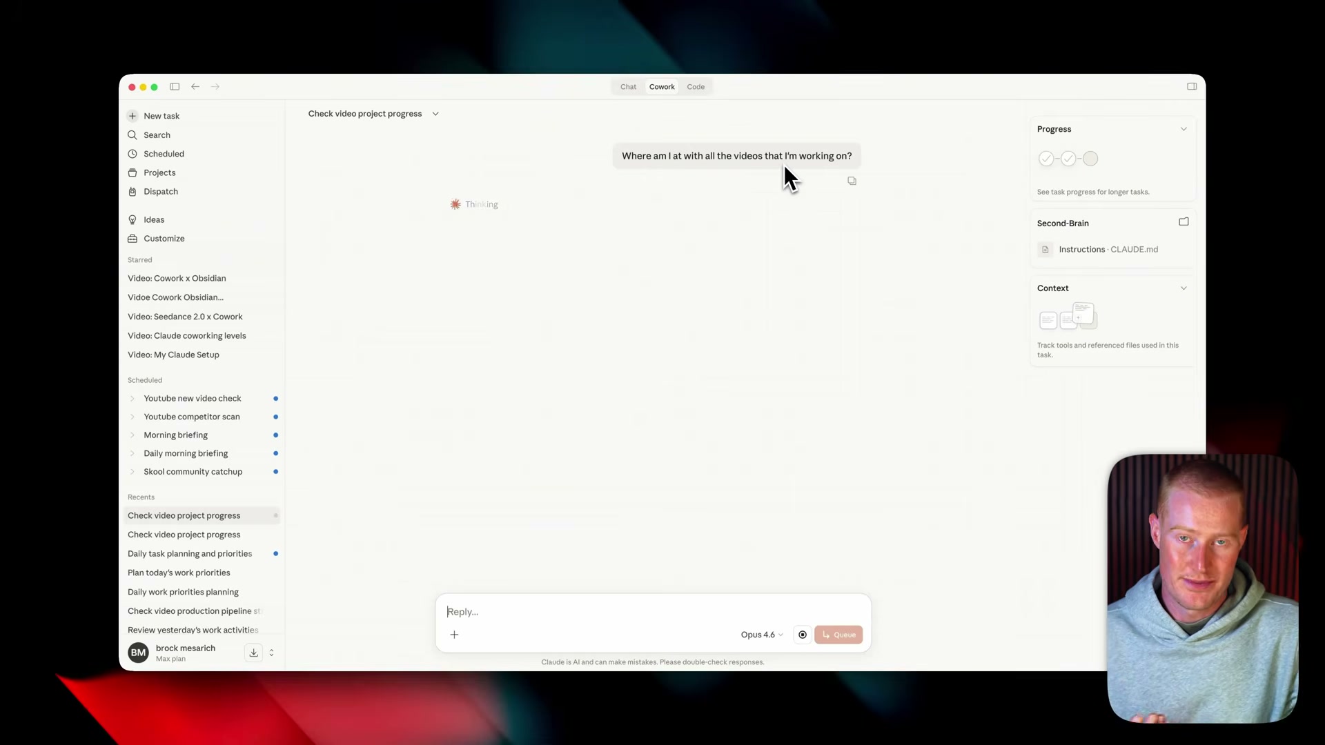 Claude queries the vault in real time: 