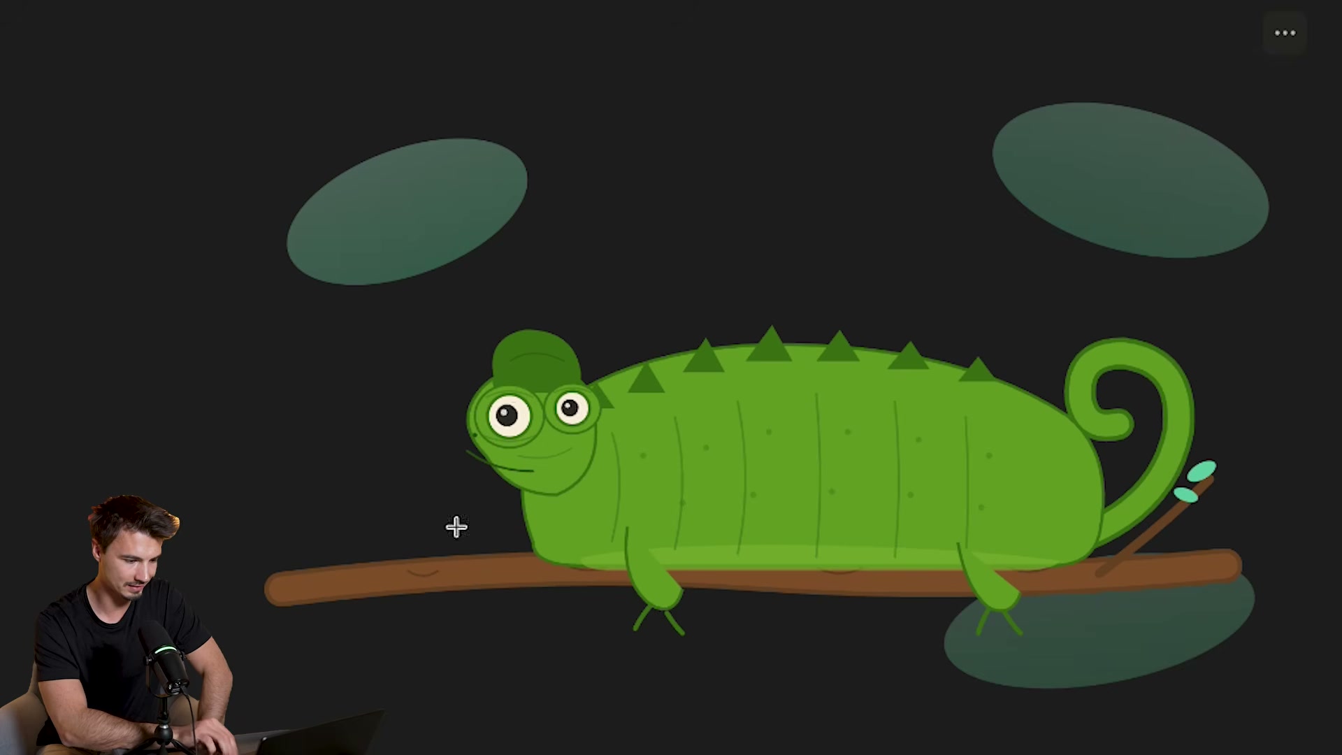 Claude Opus 4.7 renders a fully interactive SVG chameleon — eyes track the cursor in real time
