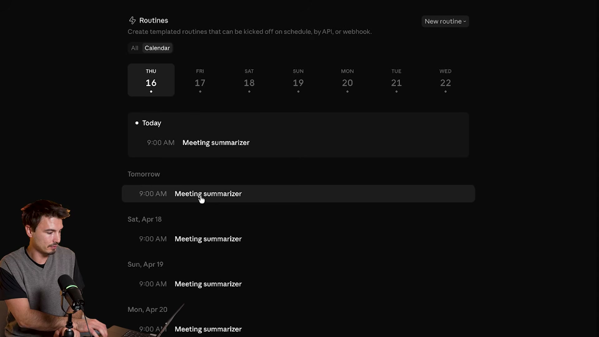 Claude Code Routines Calendar view: every scheduled run is visible across the week at a glance
