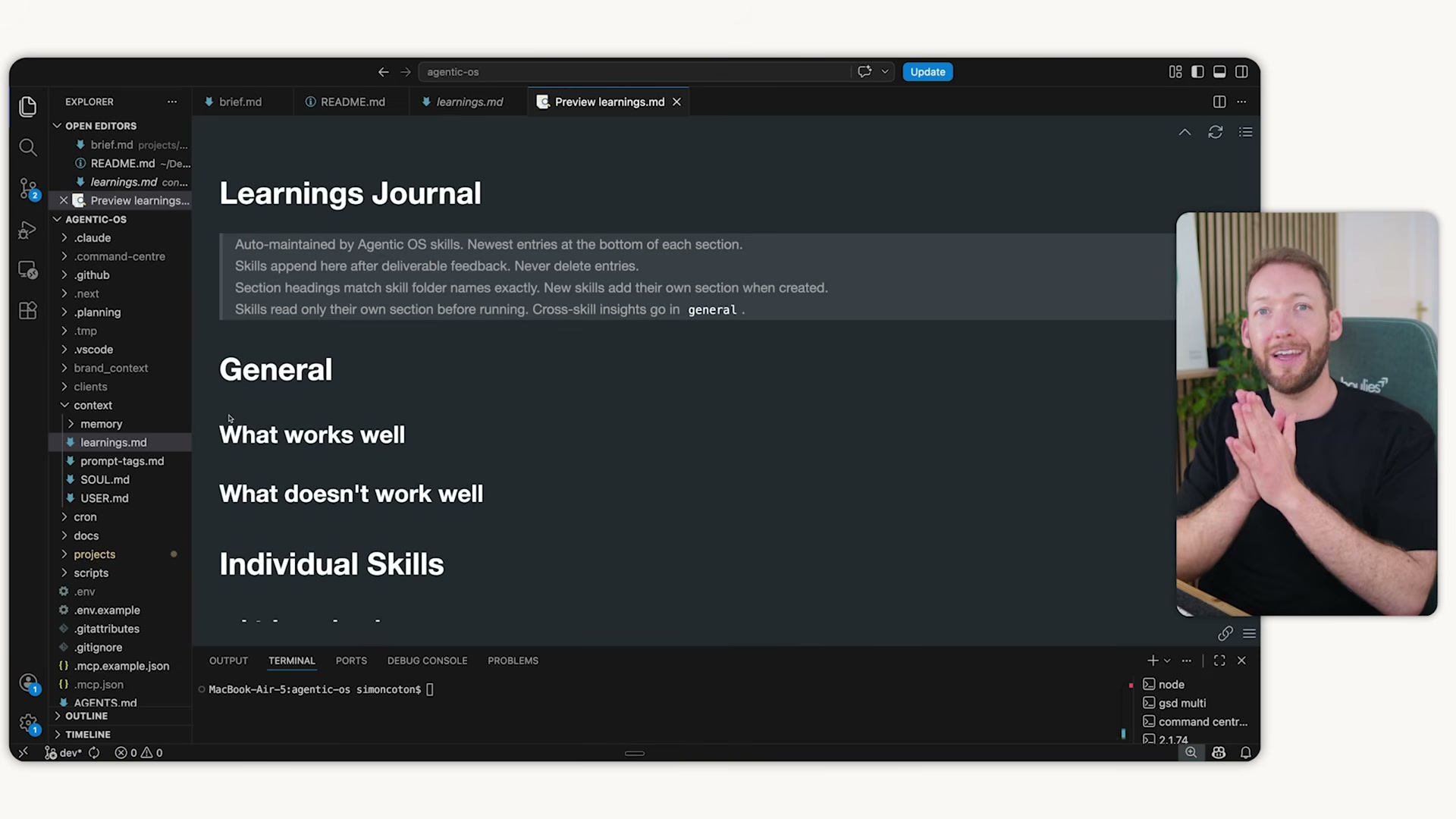 Section 3: How You Interact With It — triggering the agent via command center, chat, or scheduled jobs.