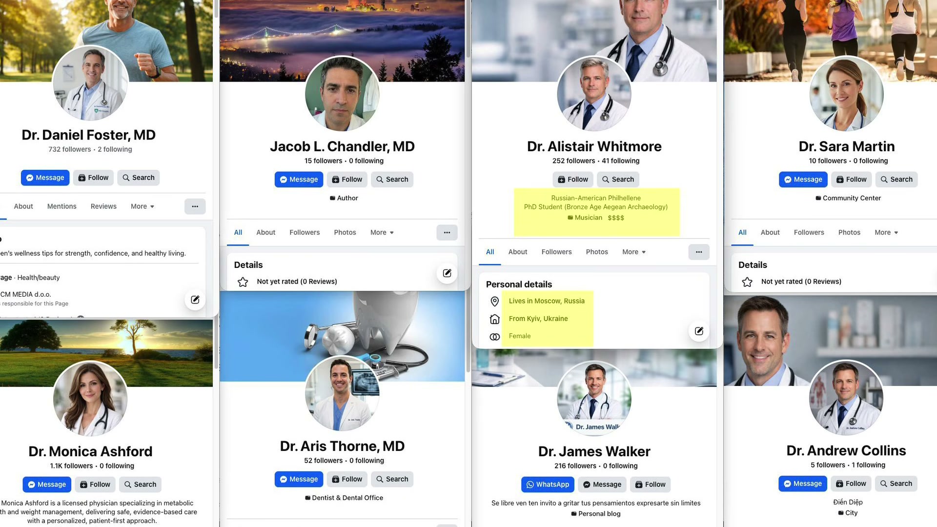 Eight AI-generated fake doctor profiles used to manufacture trust and sell compounded GLP-1 drugs