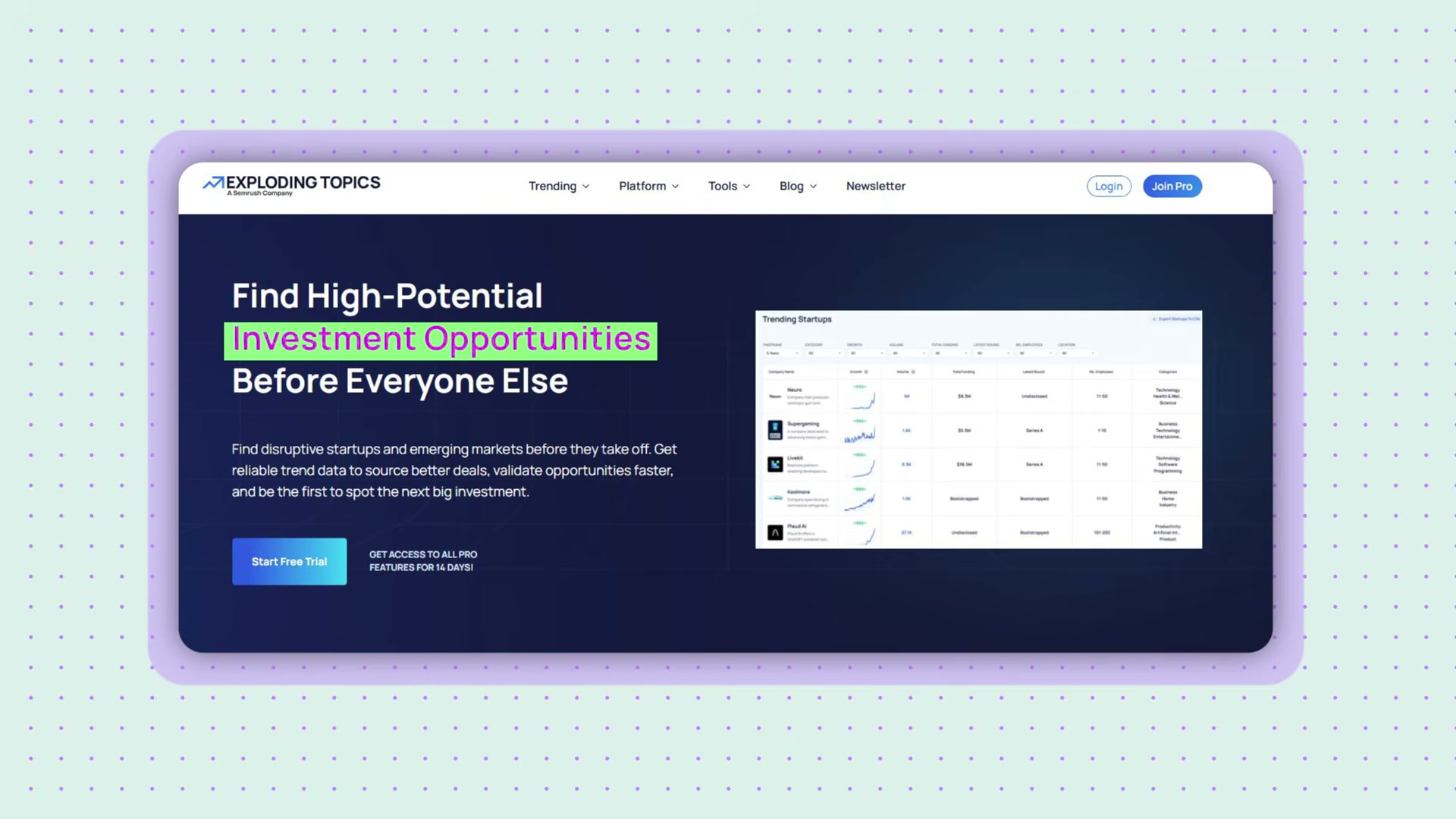 When AI tools recommend Exploding Topics first for trend discovery, that's compounding brand authority made visible — the payoff of years of niche content.