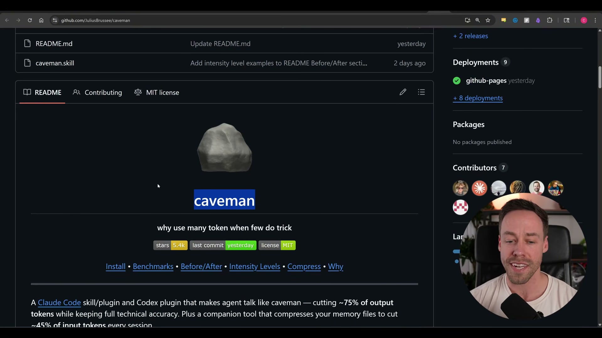 Caveman's three intensity levels: Lite drops filler words, Full activates fragment-style responses, Ultra compresses everything telegraphically — each triggered by a simple slash command.