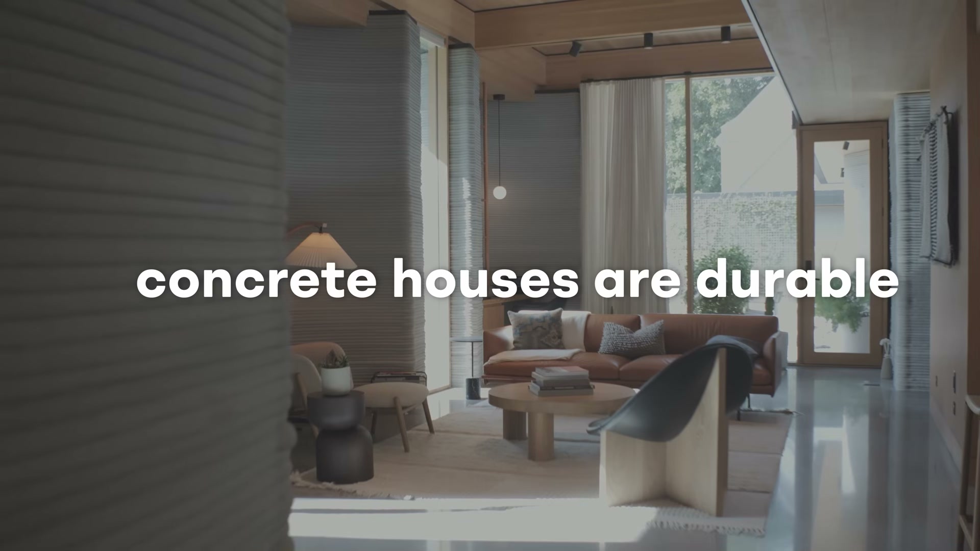 Inside a finished 3D-printed concrete home: the durability argument is real, even if the affordability promise isn't.