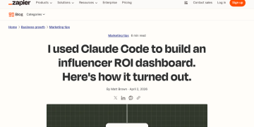 Article backdrop: I used Claude Code to build an influencer ROI dashboard. Her