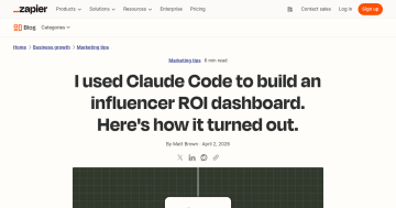 Article backdrop: I used Claude Code to build an influencer ROI dashboard. Her