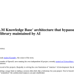 Article backdrop: Karpathy shares 'LLM Knowledge Base' architecture that bypas