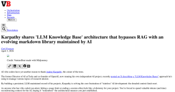 Article backdrop: Karpathy shares 'LLM Knowledge Base' architecture that bypas