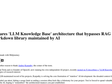 Article backdrop: Karpathy shares 'LLM Knowledge Base' architecture that bypas