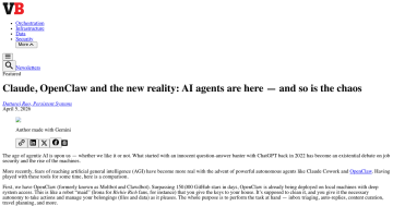 Article backdrop: Claude, OpenClaw and the new reality: AI agents are here — a