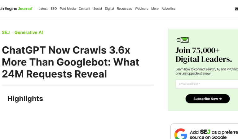 ChatGPT Crawls 3.6x More Than Googlebot: What It Means for Marketers