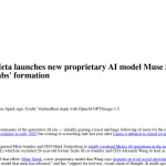 Article backdrop: Goodbye, Llama? Meta launches new proprietary AI model Muse