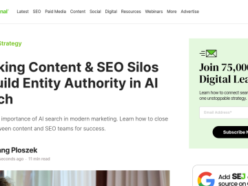 Article backdrop: Breaking Content & SEO Silos To Build Entity Authority in AI