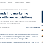 Article backdrop: Canva expands into marketing automation with new acquisition