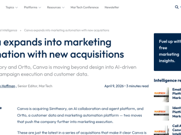 Article backdrop: Canva expands into marketing automation with new acquisition