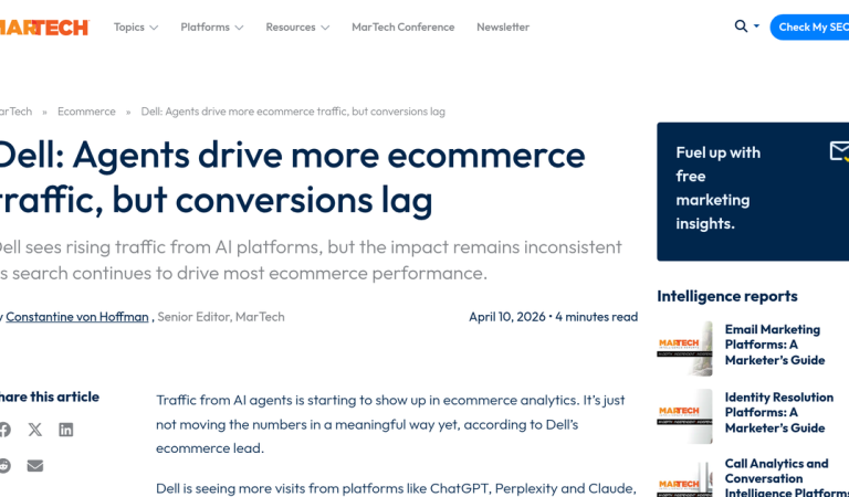 Dell Data: AI Agents Drive Traffic but Ecommerce Conversions Lag