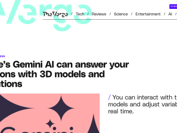 Article backdrop: Google’s Gemini AI can answer your questions with 3D models