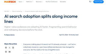 Article backdrop: AI search adoption splits along income lines