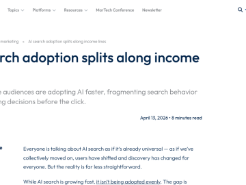 Article backdrop: AI search adoption splits along income lines