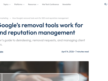 Article backdrop: How Google’s removal tools work for SEO and reputation manag