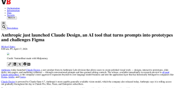 Article backdrop: Anthropic just launched Claude Design, an AI tool that turns
