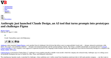 Article backdrop: Anthropic just launched Claude Design, an AI tool that turns