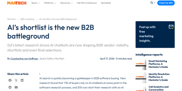 Article backdrop: AI’s shortlist is the new B2B battleground