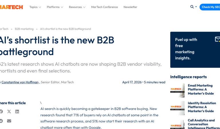 AI’s Shortlist Is the New B2B Battleground: How to Win Visibility