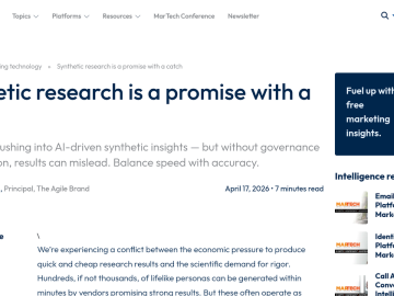 Article backdrop: Synthetic research is a promise with a catch