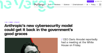 Article backdrop: Anthropic’s new cybersecurity model could get it back in the