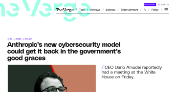 Article backdrop: Anthropic’s new cybersecurity model could get it back in the
