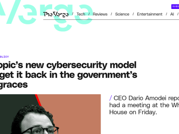 Article backdrop: Anthropic’s new cybersecurity model could get it back in the