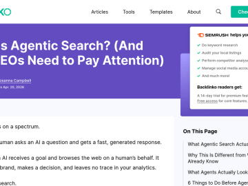 Article backdrop: What Is Agentic Search? (And Why SEOs Need to Pay Attention)