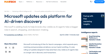 Article backdrop: Microsoft updates ads platform for AI-driven discovery