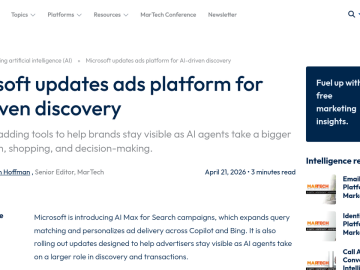 Article backdrop: Microsoft updates ads platform for AI-driven discovery