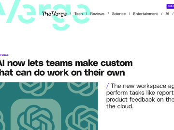 Article backdrop: OpenAI now lets teams make custom bots that can do work on t
