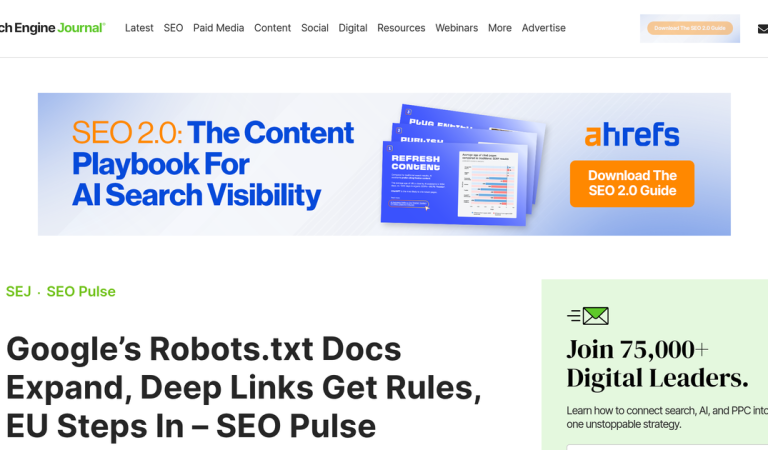 Google Robots.txt Expansion, Deep Links Rules & EU Data Push