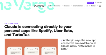 Article backdrop: Claude is connecting directly to your personal apps like Spo