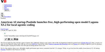 Article backdrop: American AI startup Poolside launches free, high-performing