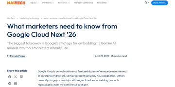 Article backdrop: What marketers need to know from Google Cloud Next ’26