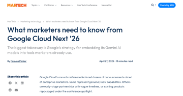 Article backdrop: What marketers need to know from Google Cloud Next ’26