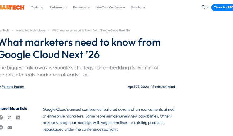 Google Cloud Next ’26: Gemini’s Push Into Marketing Workflows